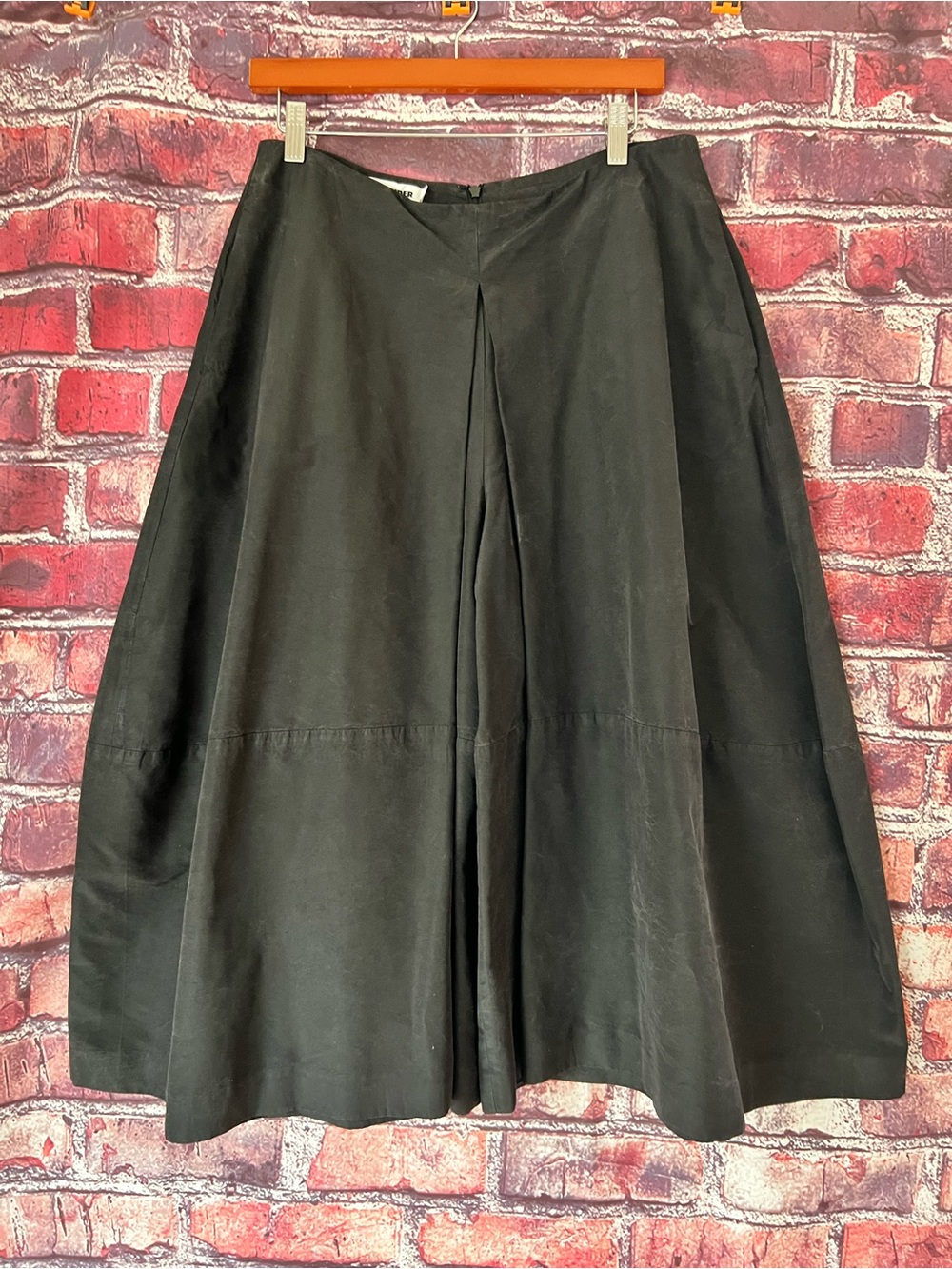 Jil Sander Archive Black Avant Garde Wide Leg Split Skirt Pants